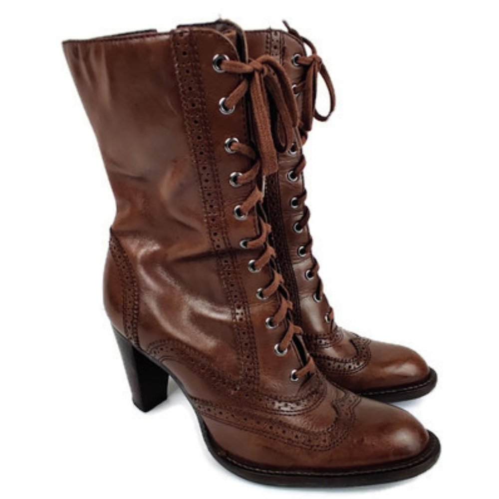 Mariana II Brown Lace Up Wing Tip Boots. Size: 5.5 - Picture 8 of 10